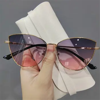 Солнцезащитные очки UV400 Cat Eye, трендовые маленькие винтажные солнцезащитные очки, популярные женские оттенки, Очки больших оттенков, Летний аксессуар