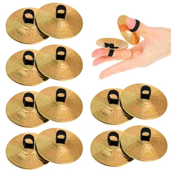 Тарелки Пальчиковый инструмент для живота Тибетский танец Тарелка для перкуссии ручные колокольчики Мини-колокольчики для большого пальца Музыкальные танцы Рождественское пение