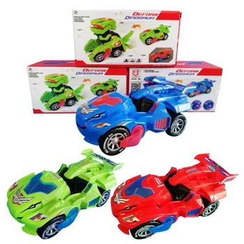 Трансформирующийся электрический динозавр, светодиодные автомобильные игрушки, Универсальное колесо, робот-динозавр, автомобиль с огнями и звуками, подарок для детей