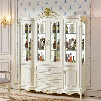 Четырехдверный винный шкаф в европейском стиле, одинарный и двойной трехдверный винный шкаф для ресторана, настенный винный шкаф для украшения боковых шкафов