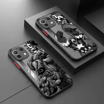 Чехол Для Телефона с героями Мультфильмов Marvel Для Xiaomi Poco X3 NFC M3 M5 M5s F3 Pro 13 12 12X12T 11 11X9T 10T Lite Note 10 Матовая Крышка