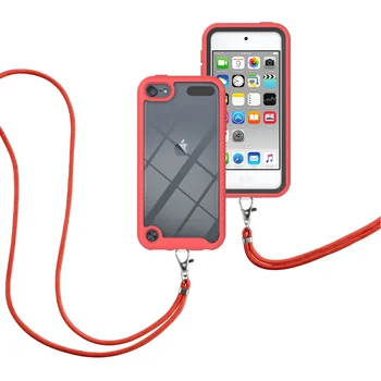 Чехол через плечо с плечевым ремнем длиной 1,35 м для iPod Touch 7 6 5, противоударный прозрачный прочный бампер, задняя крышка, чехол