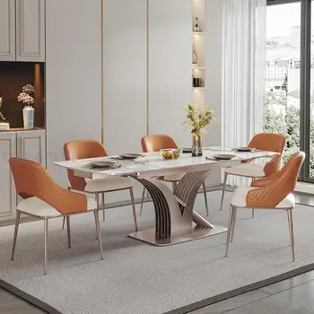 Яркий выдвижной обеденный стол для маленькой квартиры, современная минималистичная прямоугольная складная кухонная мебель Tavolo Pranzo